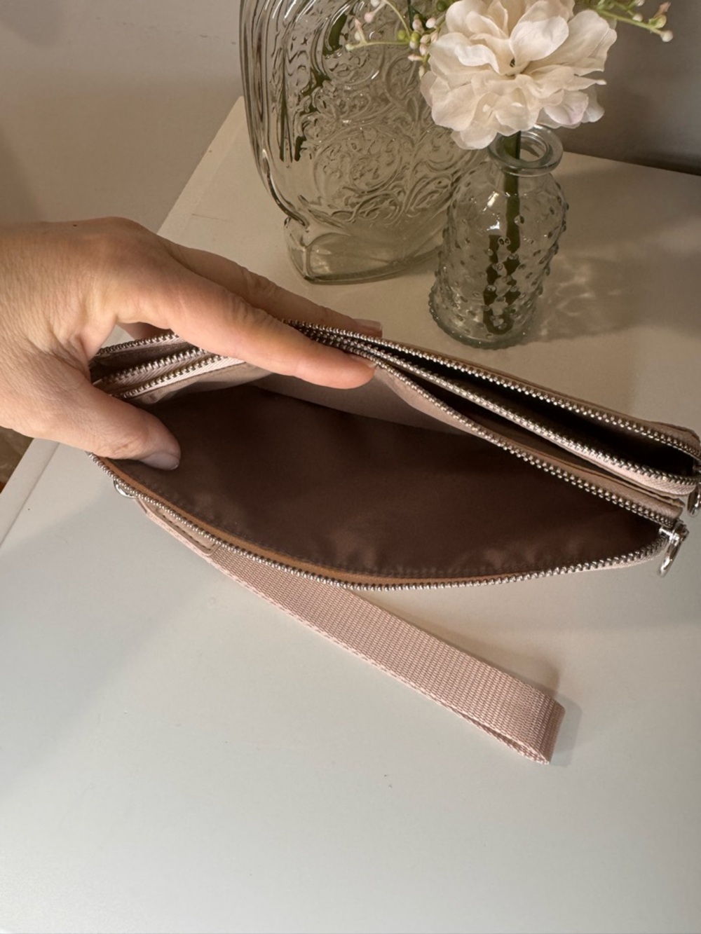 RARE Lululemon Now & Always Pouch Misty Shell Blush Pink Wristlet Sold Out - Picture 7 of 14